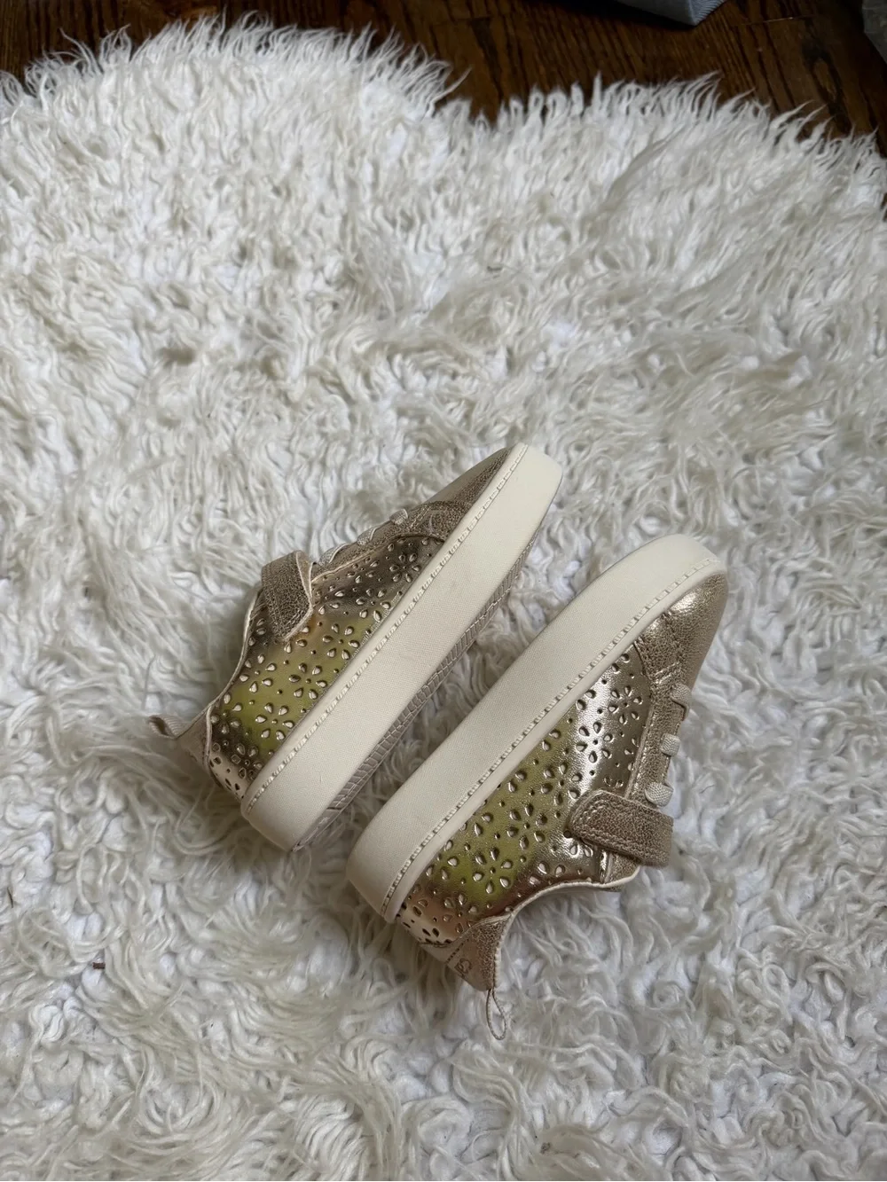 Carter's Metallic Gold Toddler Sneakers with Hook-and-Loop Strap